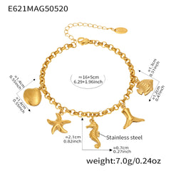 Gold-Tone Ocean Charm Bracelet or Pendant Pack
