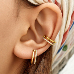 Double-Row Cubic Zirconia Ear Cuff
