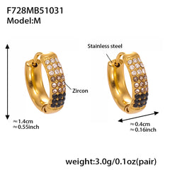 18K Gold-Plated Cubic Zirconia U-Hoop Earrings