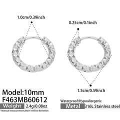 18K Gold-Plated Textured Huggie Hoop Earrings