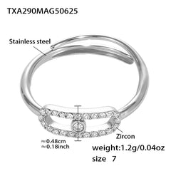 Cubic Zirconia Rectangle Detail Necklace or Ring