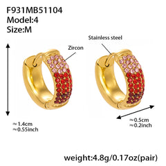18K Gold-Plated Color Cubic Zirconia Hoop Earrings