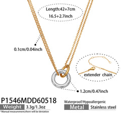 Gold-Tone Circle Pendant Necklace