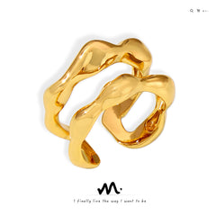 Sculptural Open Copper-Base Ring