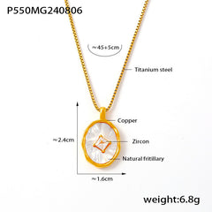 18K Gold-Plated Shell Pendant Necklace & Chain