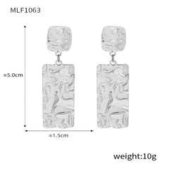 Textured Rectangular Drop Earrings