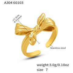 18K Gold-Plated Bow Open Ring