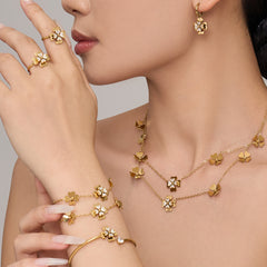 18K Gold-Plated Clover Necklace, Bracelet, Earrings or Ring