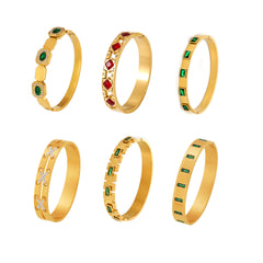Faceted Accent and Cubic Zirconia Bangle Designs