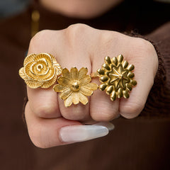 Sculptural Flower Statement Ring