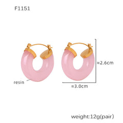 Color Resin Stud and Hoop Earring Designs