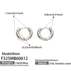 18K Gold-Plated Hammered Huggie Hoop Earrings