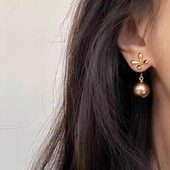 Camille Vintage-Inspired Pearl Floral Stud Earrings