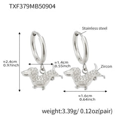 18K Gold-Plated Cubic Zirconia Dog Jewelry