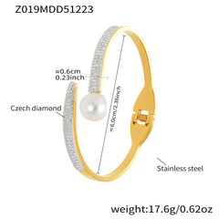 Sparkling Geometric Bangle Bracelet