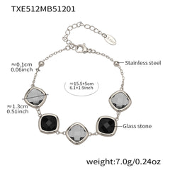 Faceted Glass Stone Necklace, Bracelet & Earrings