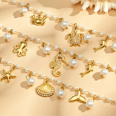 Ocean Charm Bracelet with Stone Accents