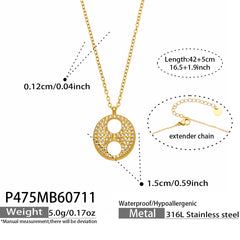 18K Gold-Plated Cubic Zirconia Oval-Link Necklace