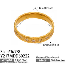 Cubic Zirconia V-Band and Charm Ring Designs