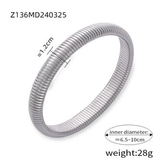 Ribbed Coil Bangle Bracelet