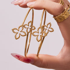 Open Clover Flower Cuff Bracelet