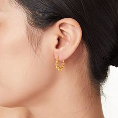 Graduated Bead Hoop Earrings