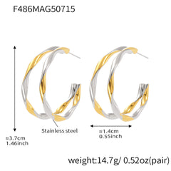 Twisted Double-Line Hoop Earrings