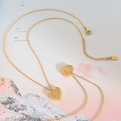 Textured Heart Pendant Necklace