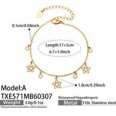 Cubic Zirconia Star Charm Necklace & Bracelet
