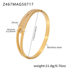 Cubic Zirconia Clasp Bangle Bracelets