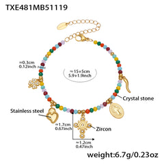 Natural Stone Charm Necklace & Bracelet