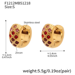18K Gold-Plated Color Cubic Zirconia Hoop Designs