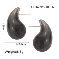 Colorful Resin Teardrop Stud Earrings
