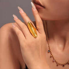 Elongated Sculptural Open Ring