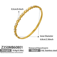 Cubic Zirconia Geometric Clasp Bangle Bracelets