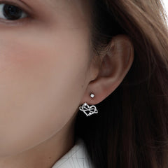Daphne Minimalist Heart Stud Earrings