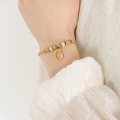 18K Gold-Plated Initial Charm Bracelet