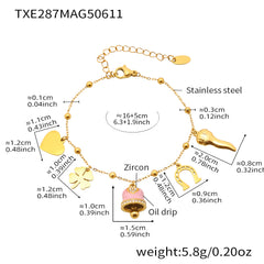 18K Gold-Plated Enamel Bell Necklace or Bracelet