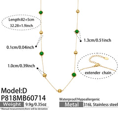 18K Gold-Plated Glass Accent Long Necklace