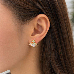 Camille Vintage-Inspired Pavé Stud Earrings