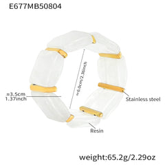 Colorful Resin Link Stretch Bracelet