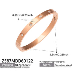 Cubic Zirconia Geometric Clasp Bangle Bracelets