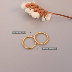 18K Gold-Plated Bamboo-Style Band Ring