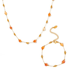 Natural Stone Bead Necklace or Bracelet