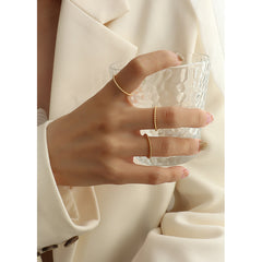 Textured Rounded-Bead Band Ring