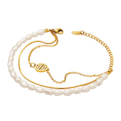Freshwater Pearl Layered Charm Bracelet