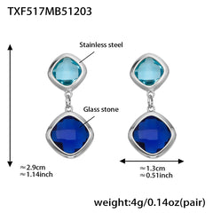 18K Gold-Plated Faceted Glass Accent Jewelry