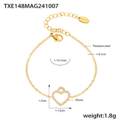 Cubic Zirconia Heart Necklace or Bracelet