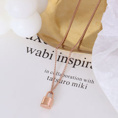 Polished Lock Pendant Necklace