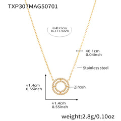 Cubic Zirconia Double Circle Necklace or Bracelet